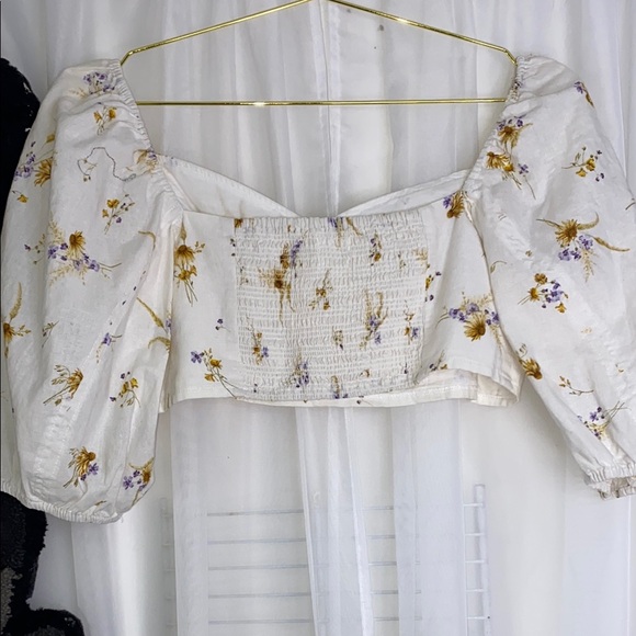 H&M Cream and Gold Bustier Crop Blouse - Picture 7 of 11